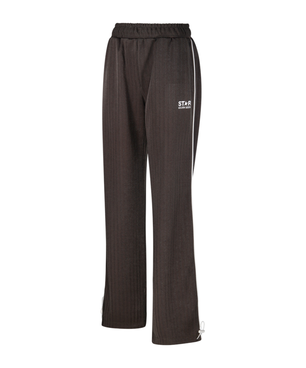 Golden Goose Straight Black Pants With Relaxed Fit And Adjustable Hem In Black