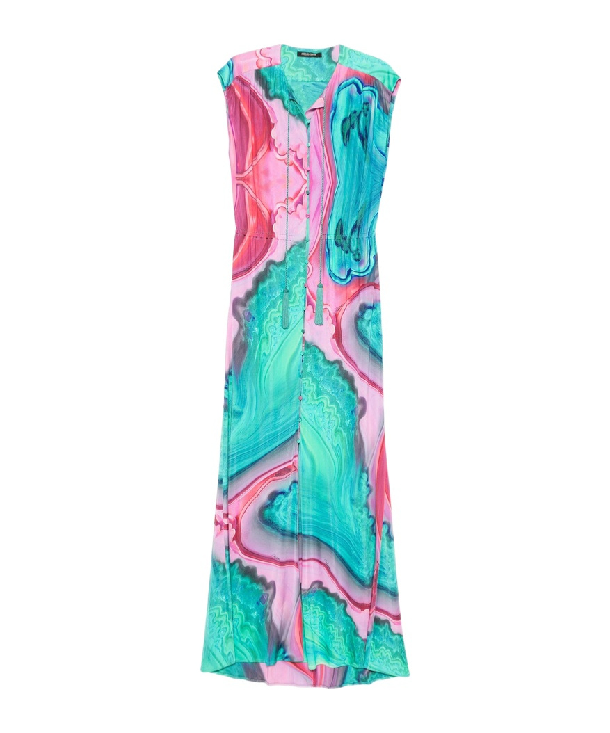 Roberto Cavalli Tassel-detail Buttoned Dress In Multi