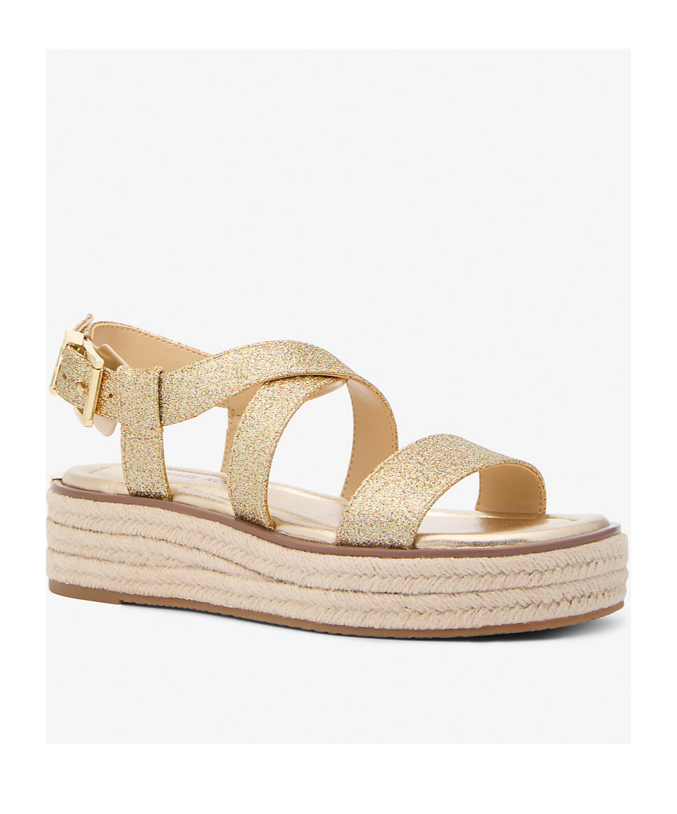 Michael Kors Round-headed Sandals With Platform Soles In Nude