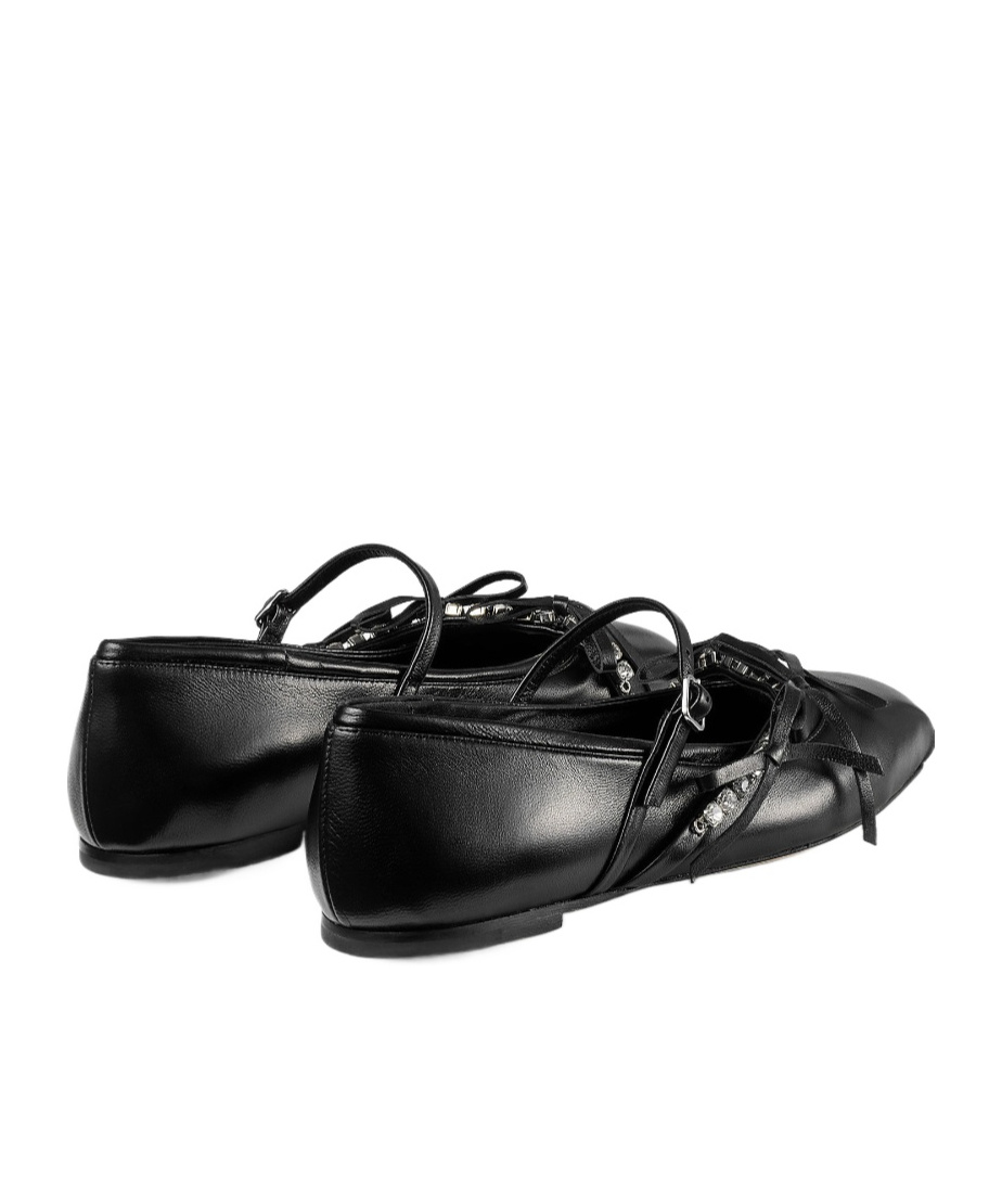 Jimmy Choo Square-toe Ballerina Shoes In Black