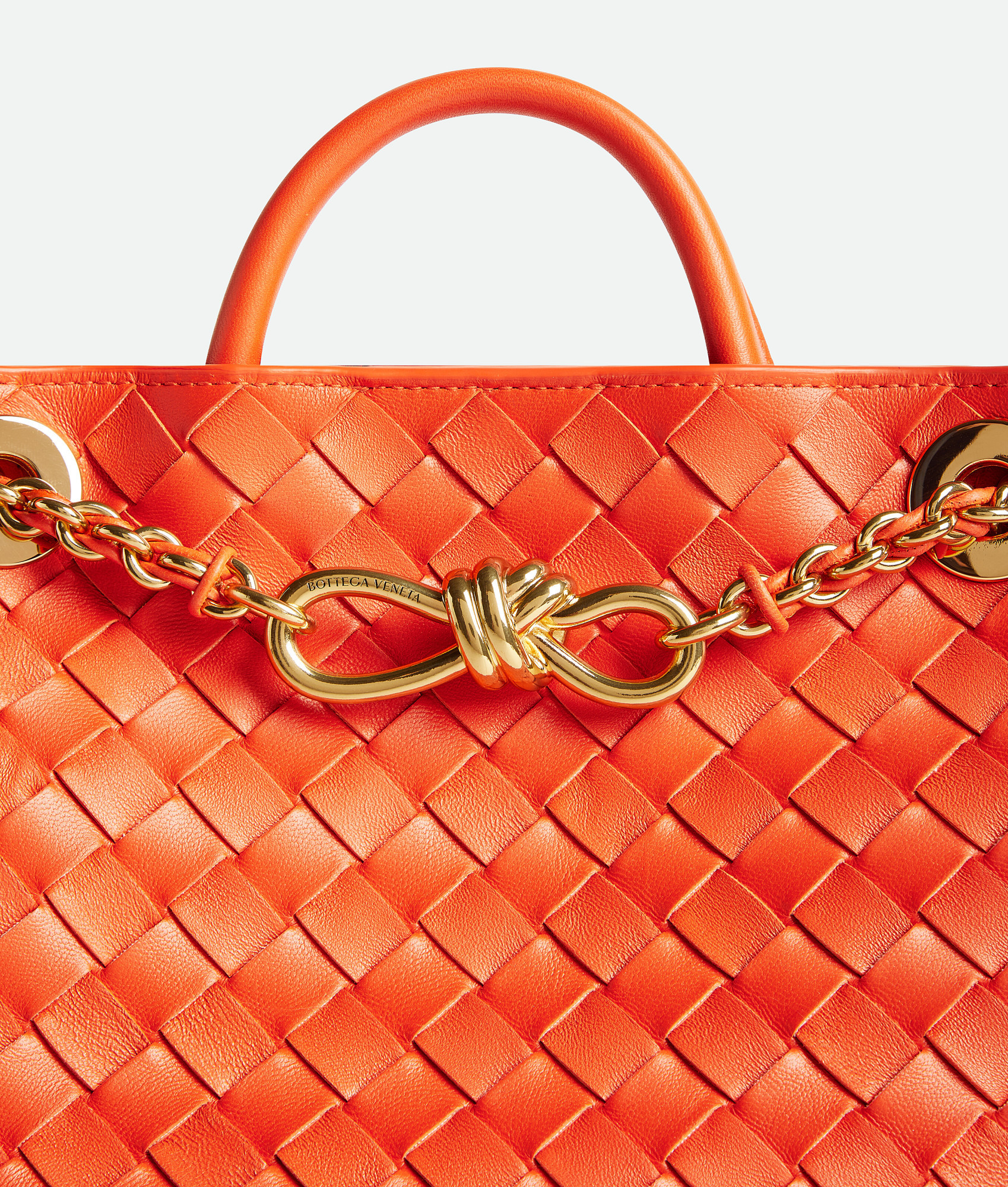 Bottega Veneta Small Andiamo Shoulder Bag With Chain Strap In Red