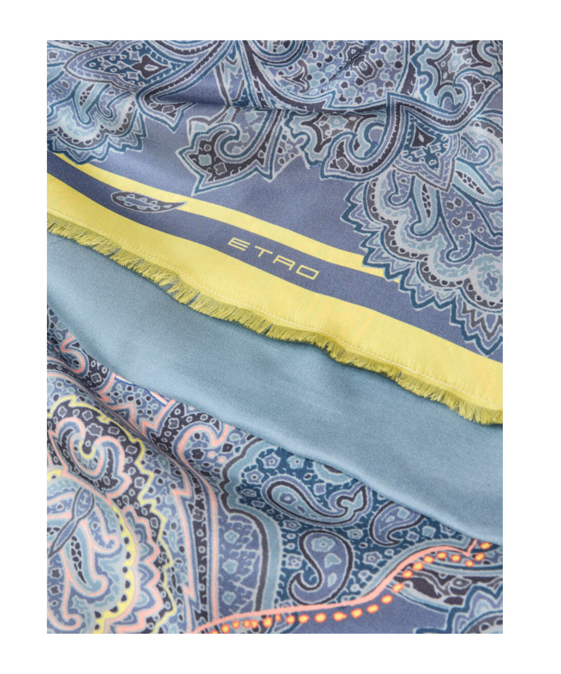 Etro Paisley Foliage Silk Scarf In Gray