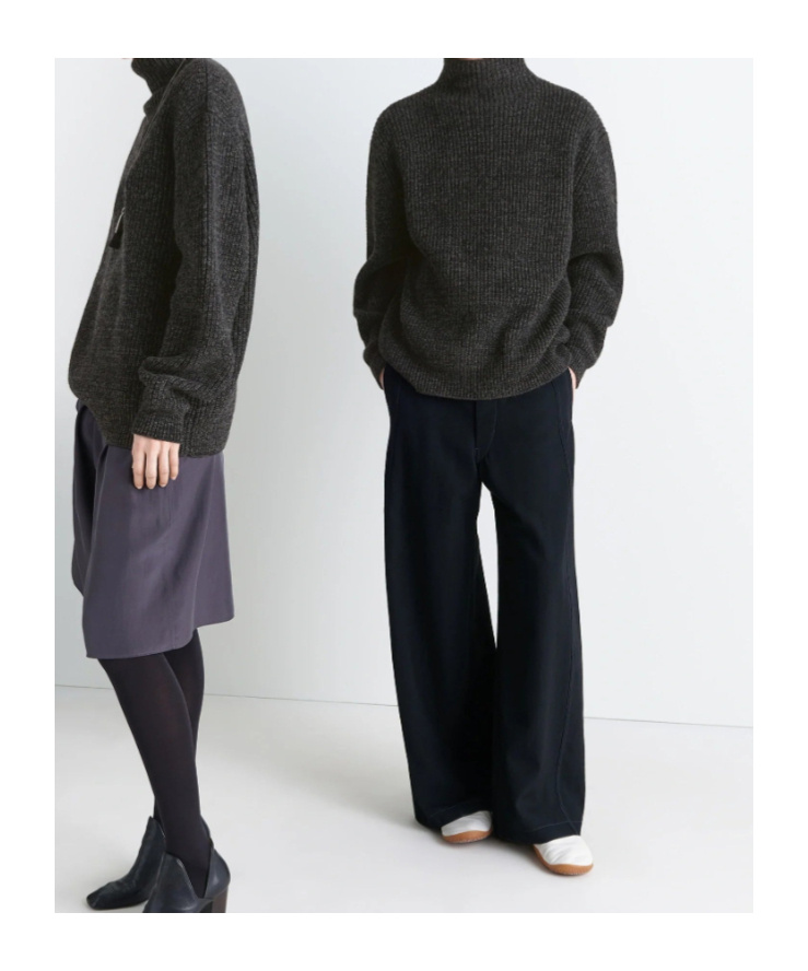 Lemaire Yak Alpaca High Neck Sweater In Black