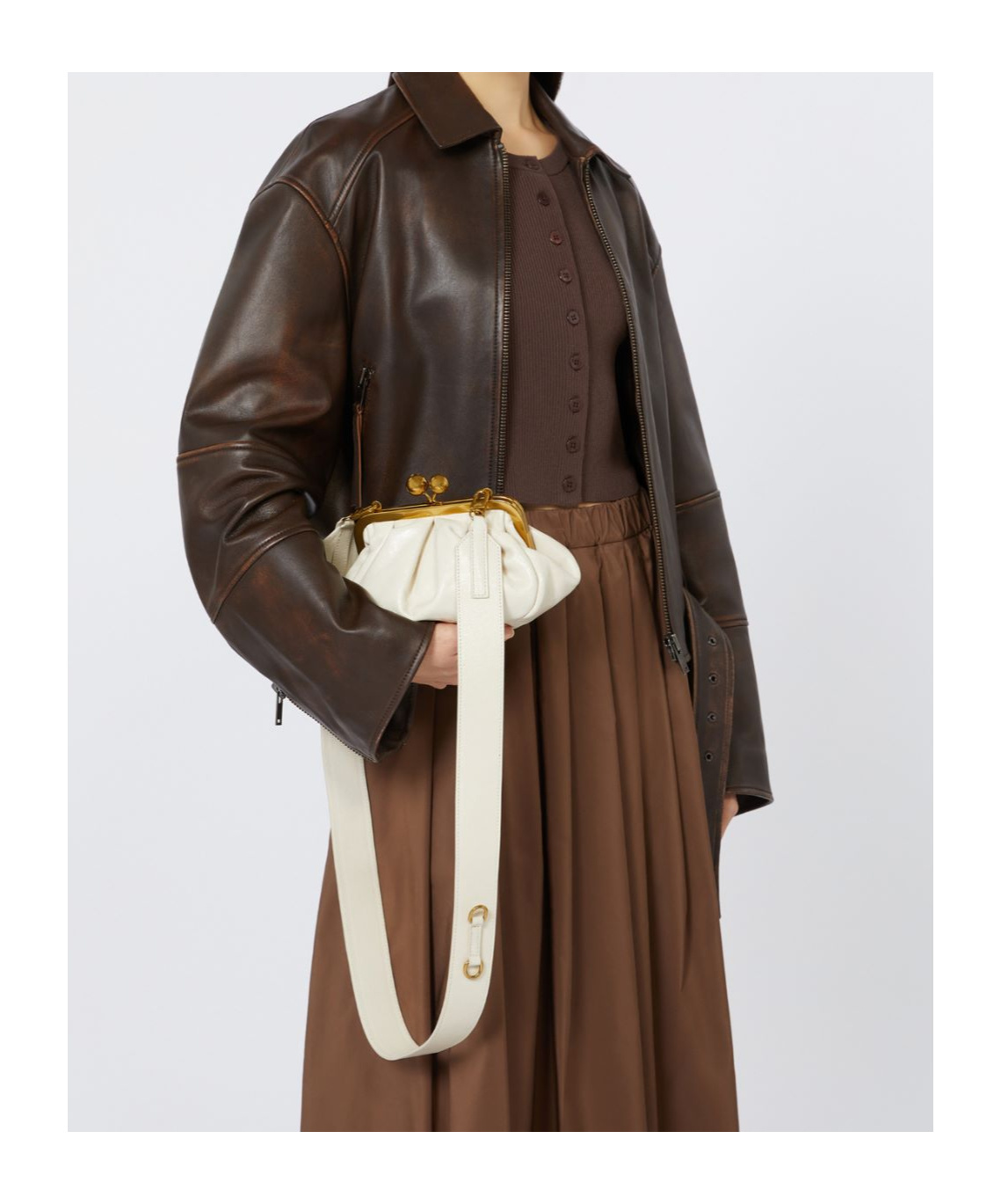 Weekend Max Mara Small Crinkled Leather Pasticcino Bag