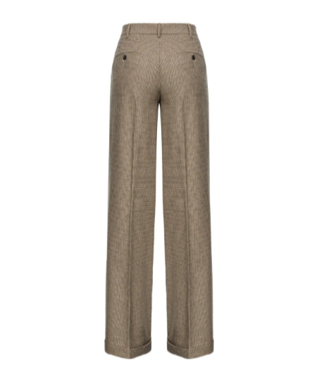 Pinko Vasetto Wide Leg Trousers In Brown