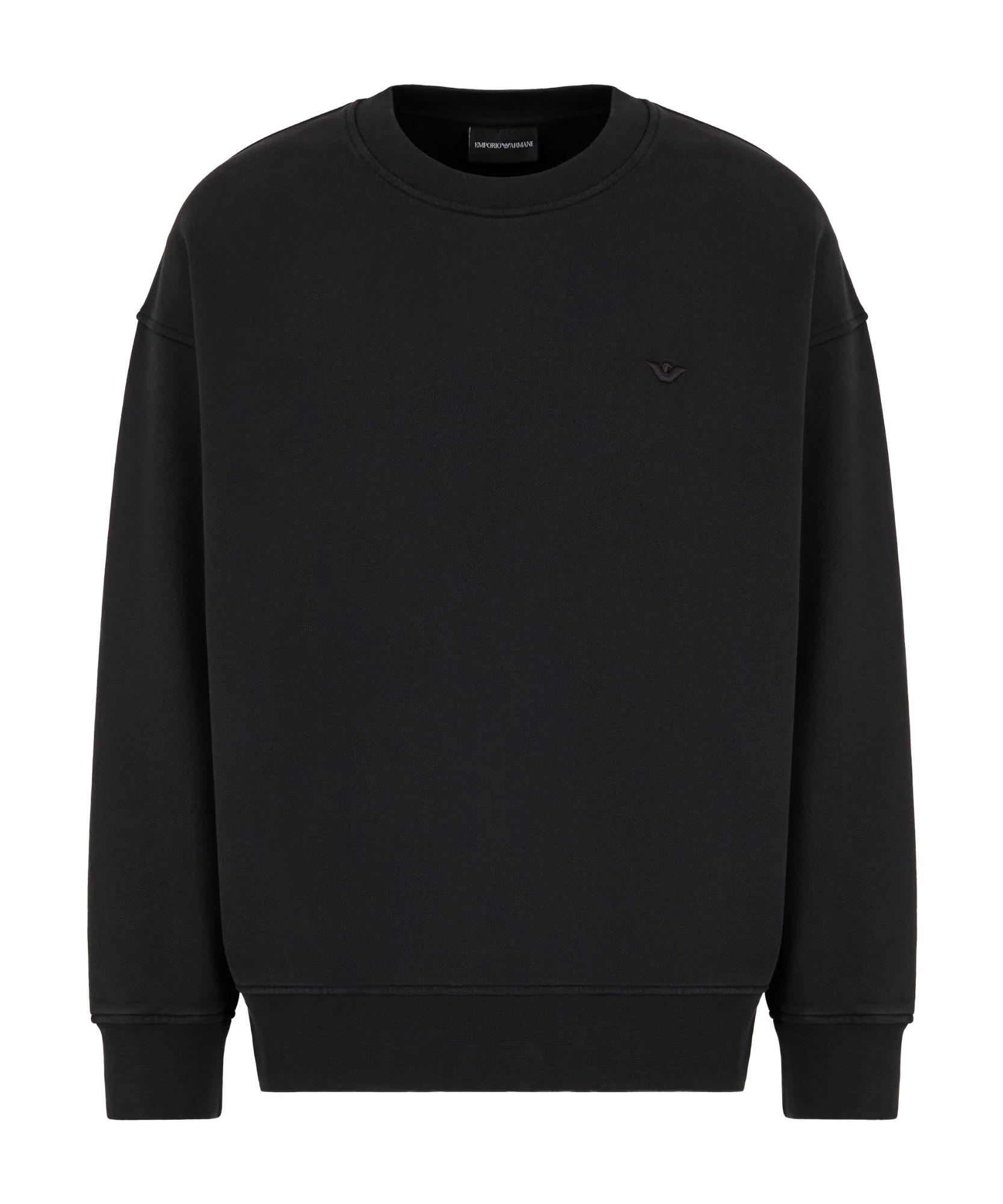 Emporio Armani Cotton Sweatshirt In Black