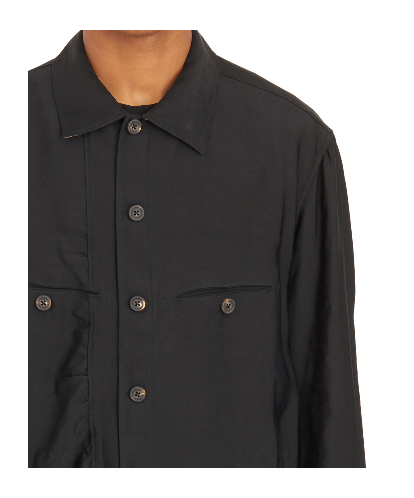 Ziggy Chen Camicia Asymmetric Cocoon In Black