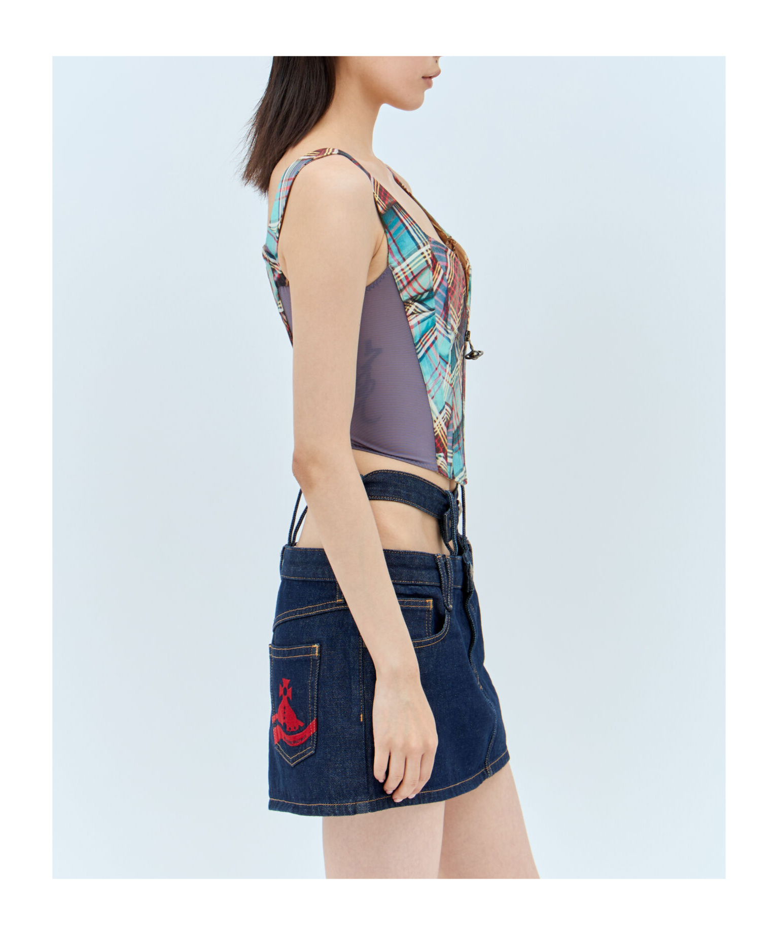 Vivienne Westwood Printed Wool Corset Top In Multicolor