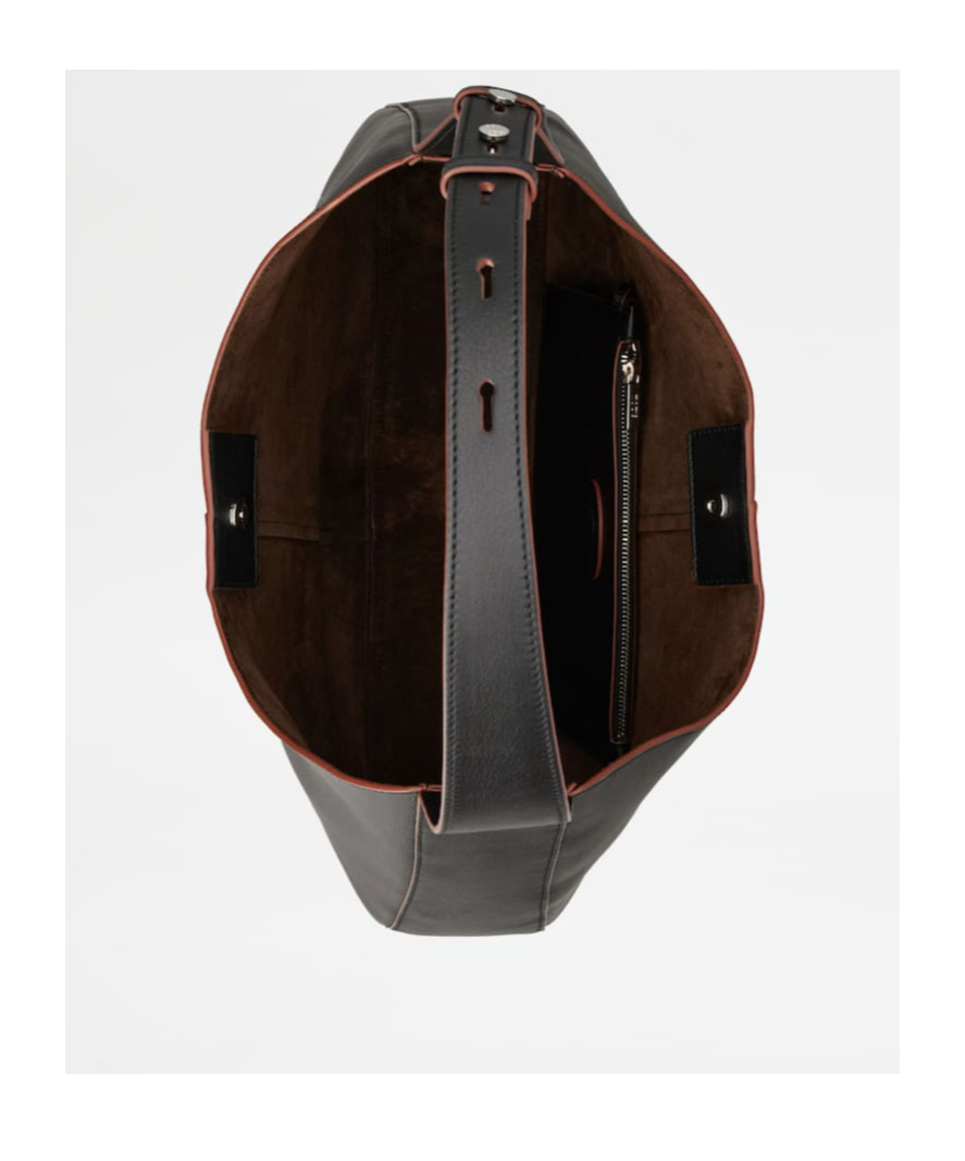 Tod's Di Bag Medium Leather Hobo Bag In Black