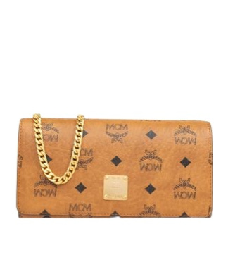 Mcm Rectangular Shape Crossbody Bag With Chain Strap In Nude