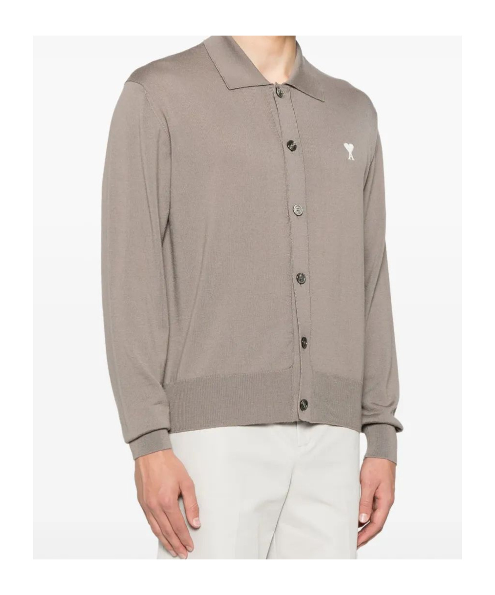 Ami Alexandre Mattiussi Long-sleeved Sweater In Brown