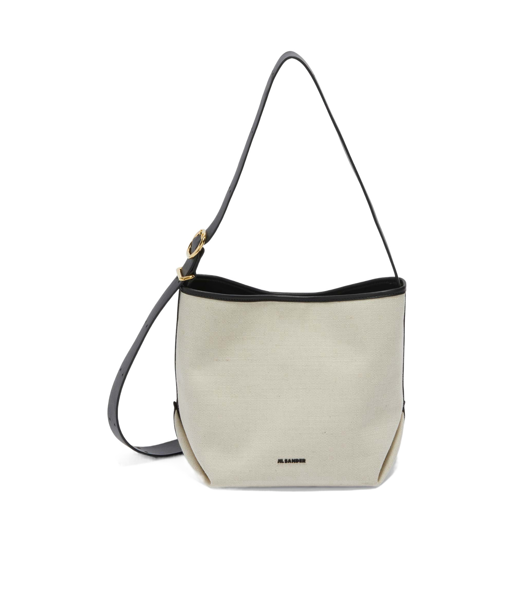 Jil Sander Canvas Tote Bag With Adjustable Strap And Contrast Trim In Multicolor