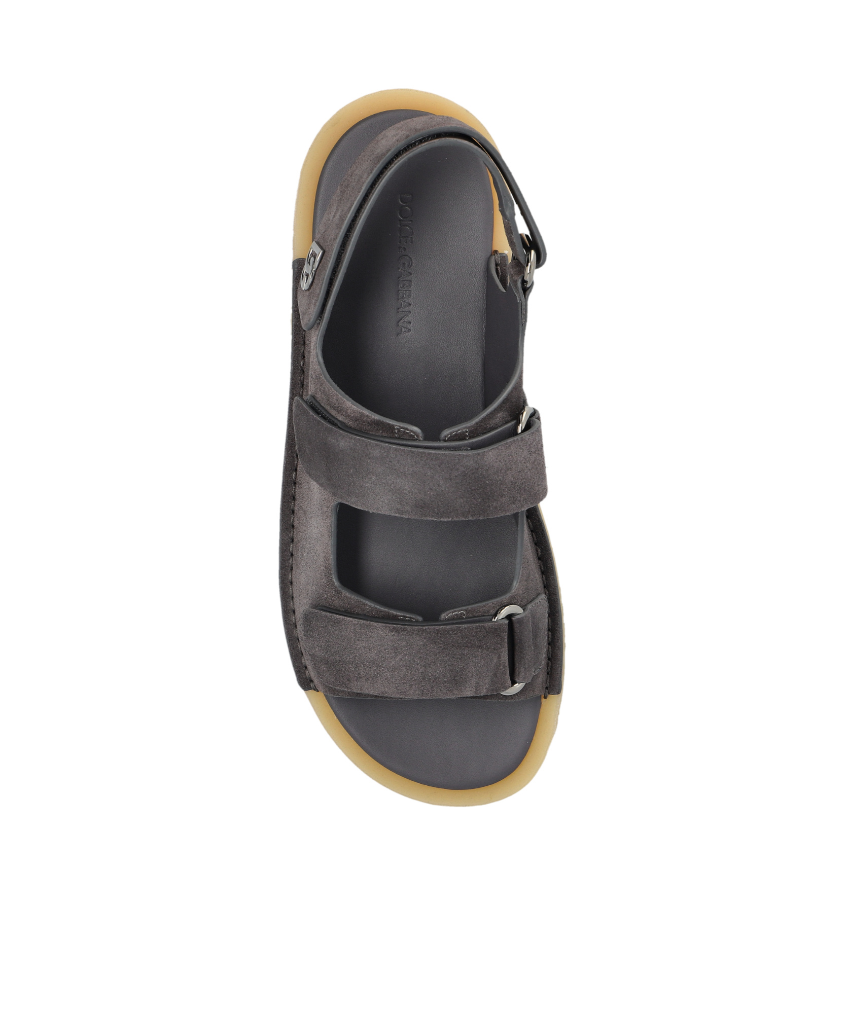 Dolce & Gabbana Touch-strap Leather Sandals In Black