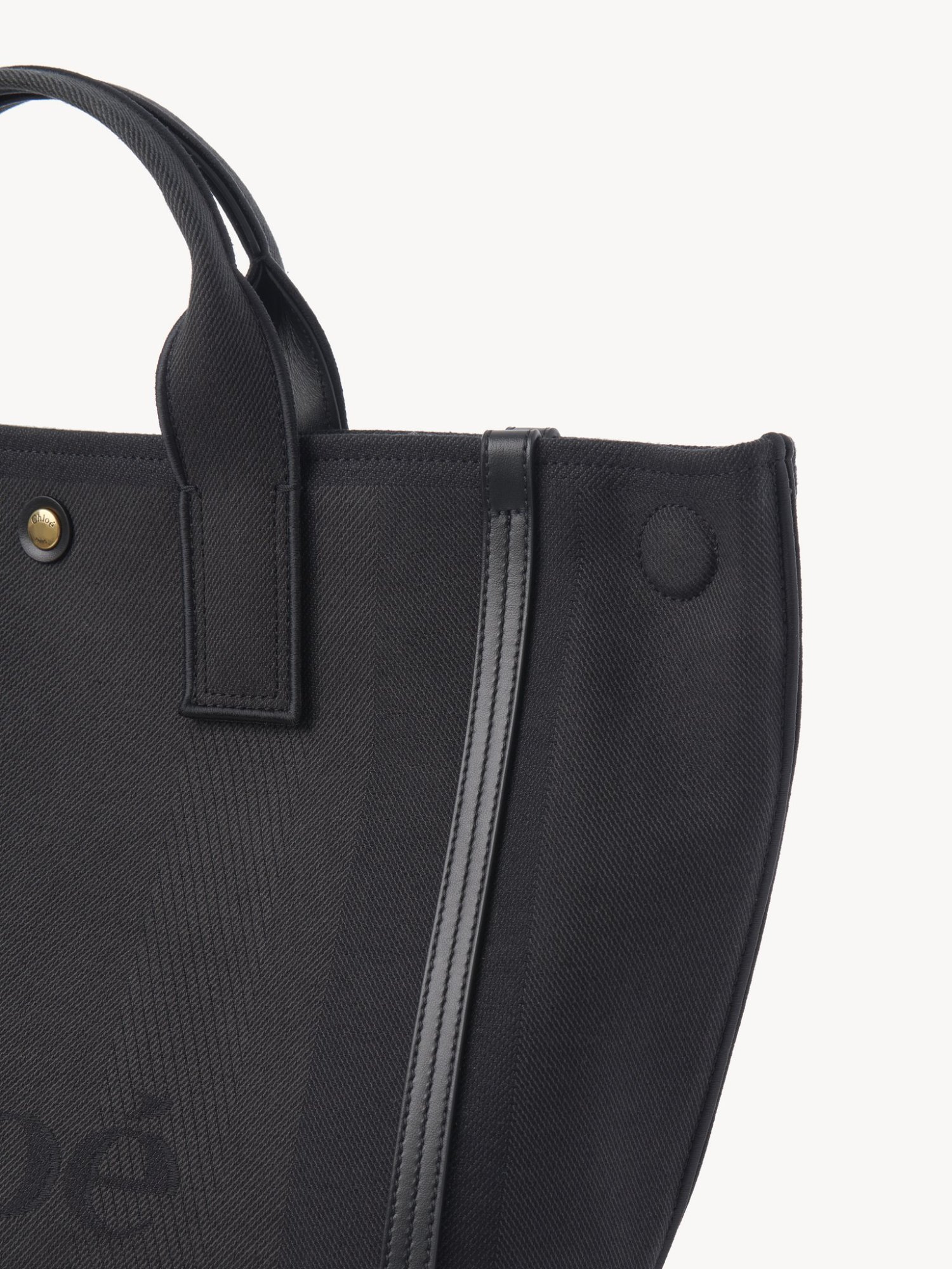 Chloé Carry Tote Bag In Canvas In Black