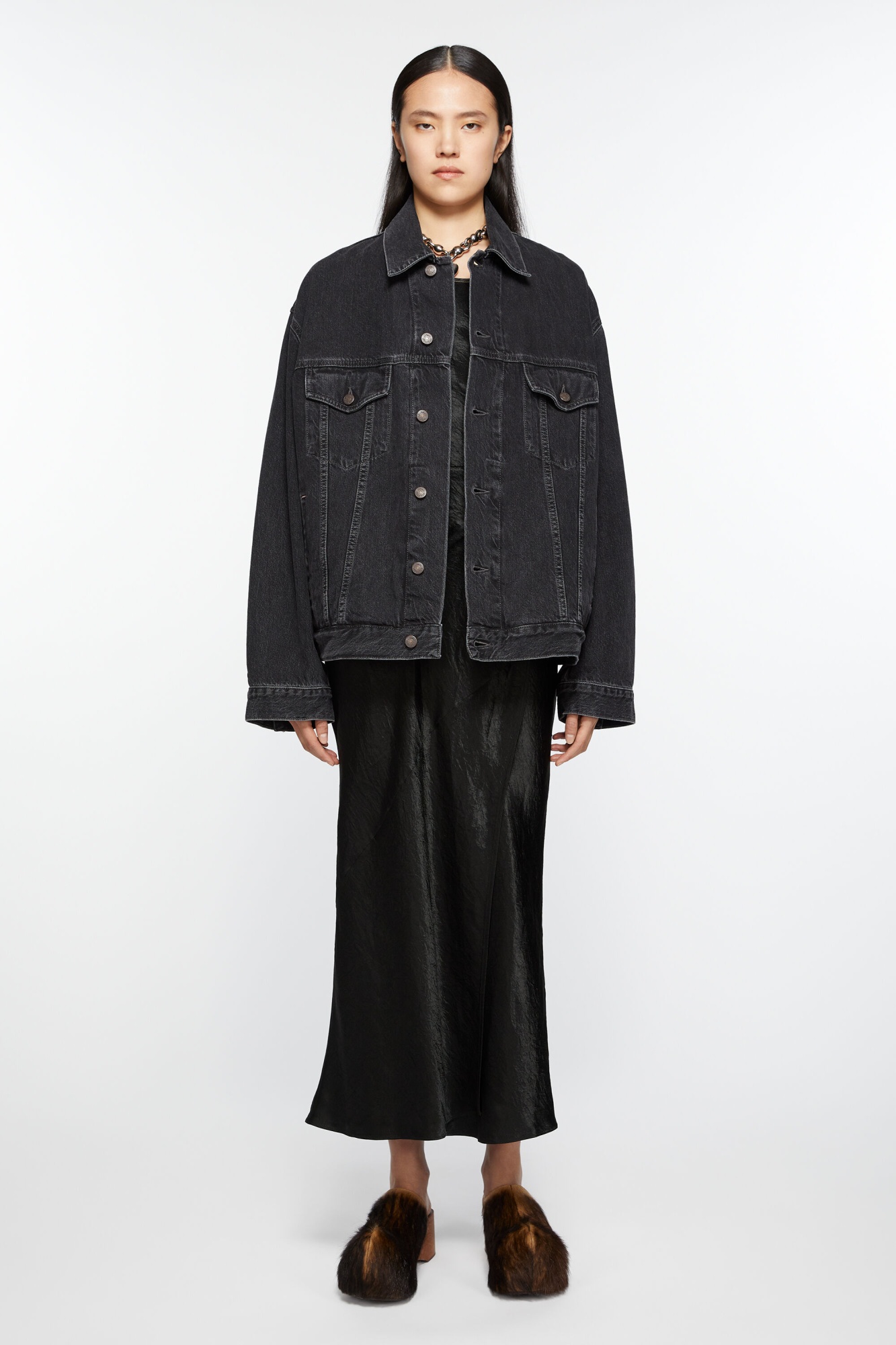 Acne Studios Drop-shoulder Denim Jacket In Black