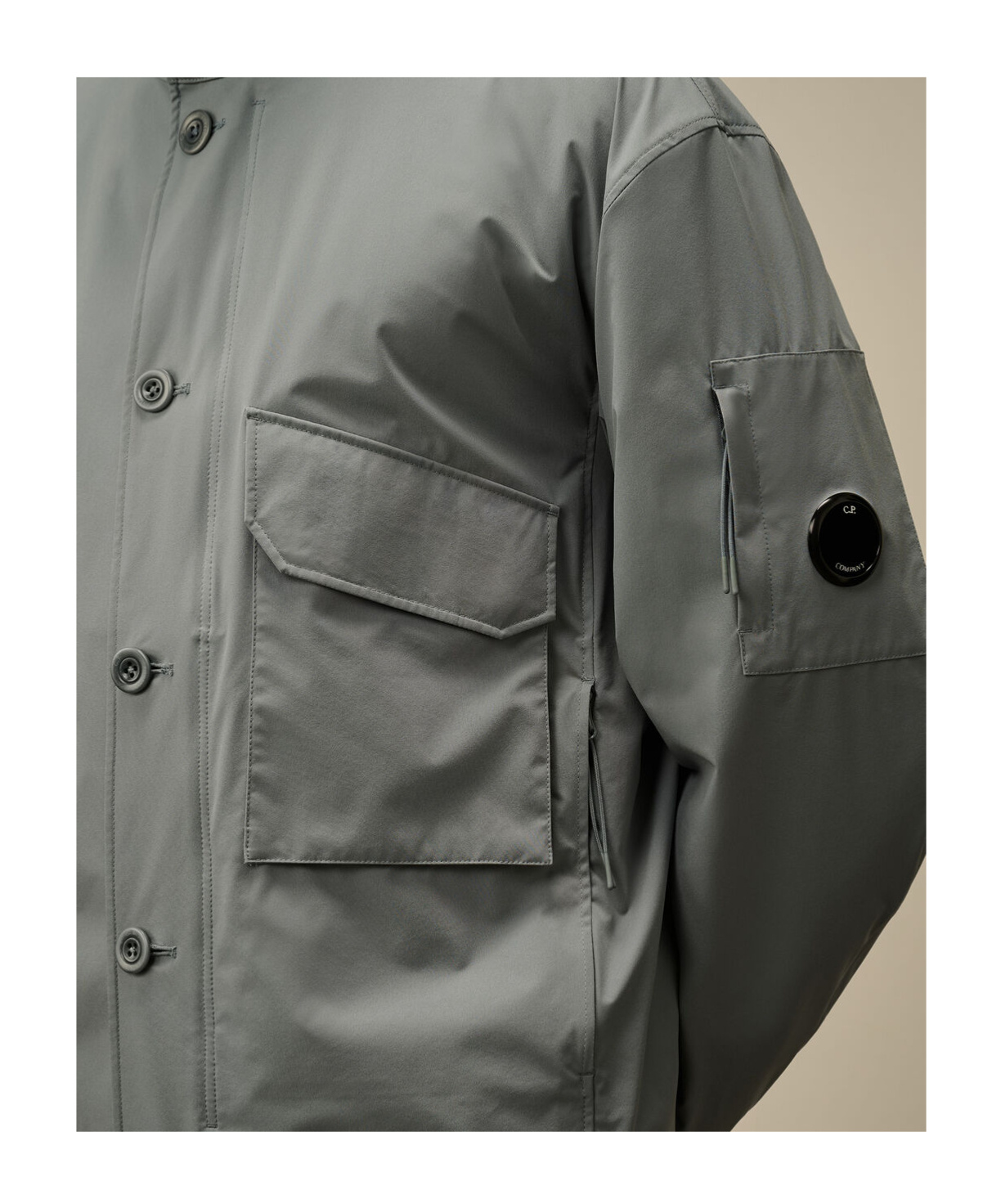 C.p. Company Pro-tek Buttoned Hooded Jacket In Gray