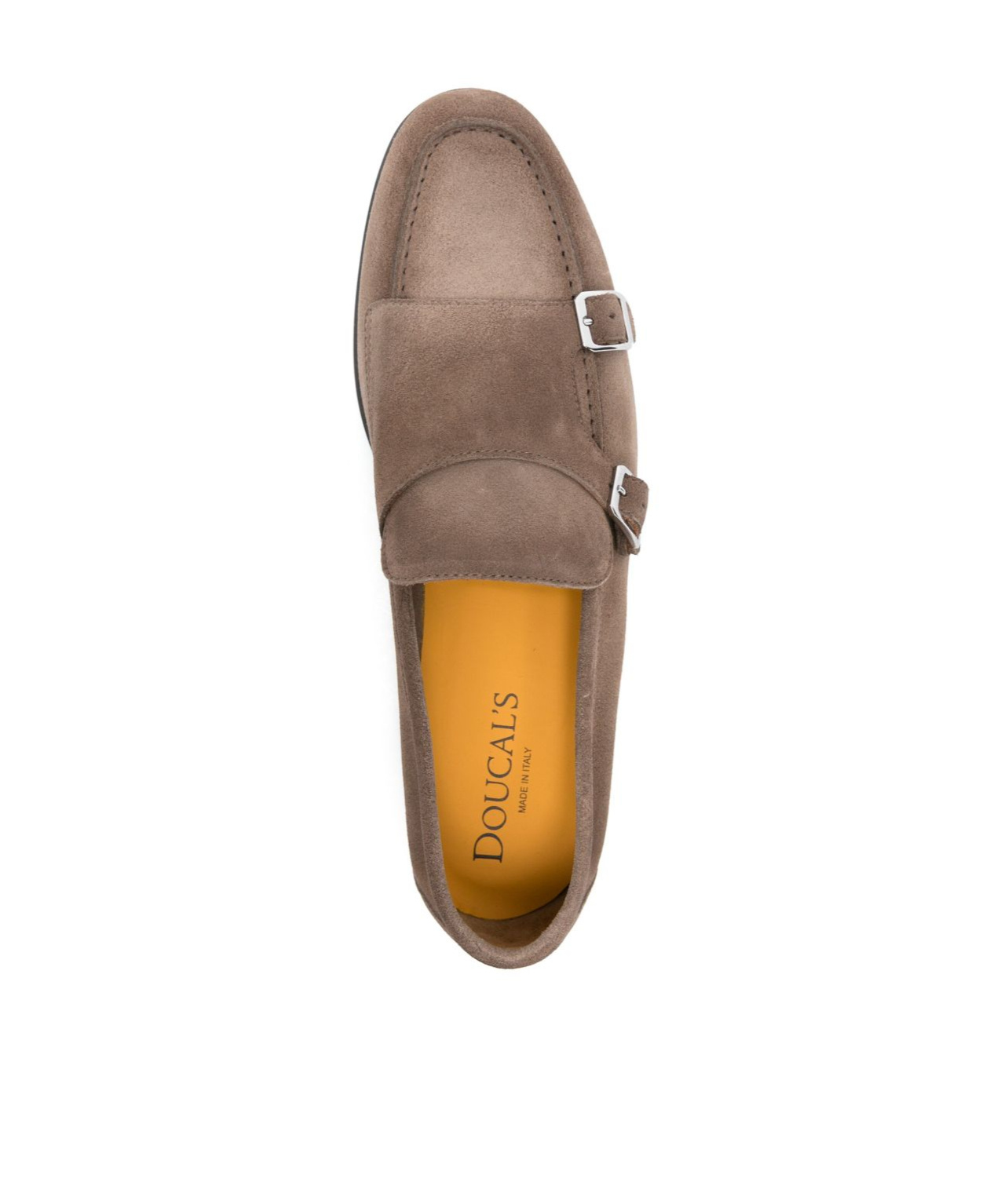 Doucal's Double Buckle Leather Moccasin In Brown