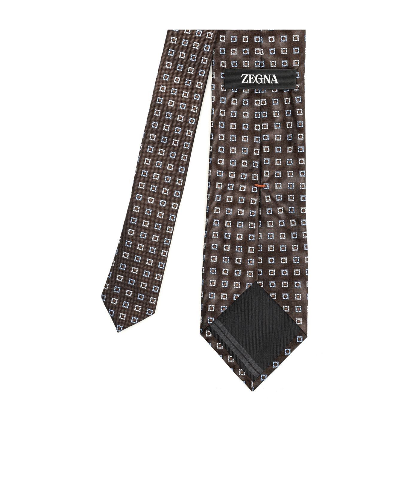 Zegna Printed Tie In Gold