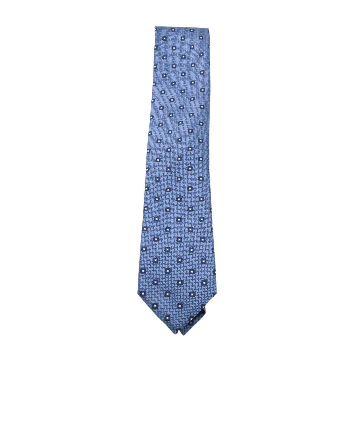 Zegna Geometric Pattern Wide Blade Ties Collection In Blue