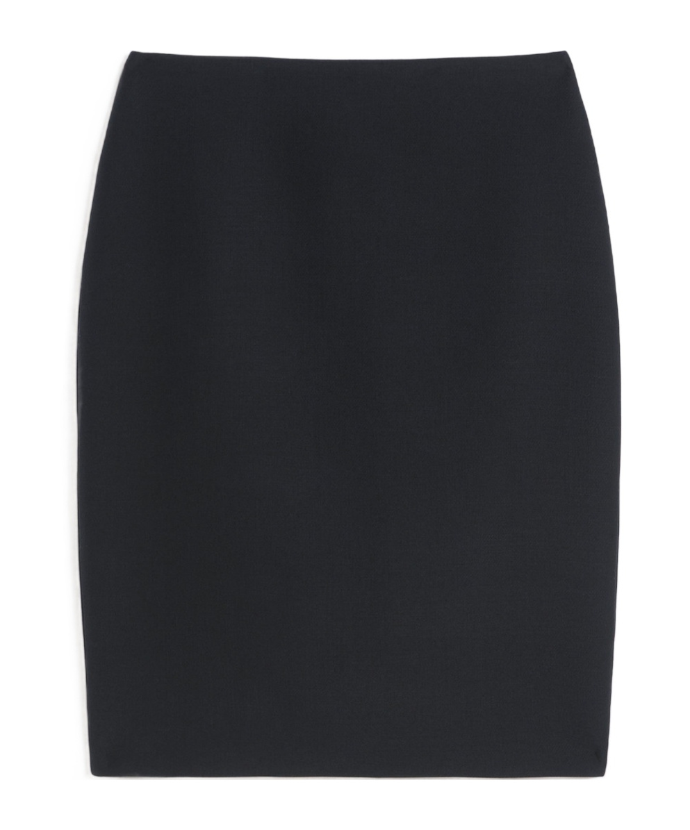 Max Mara Wool And Silk Pencil Skirt In Black
