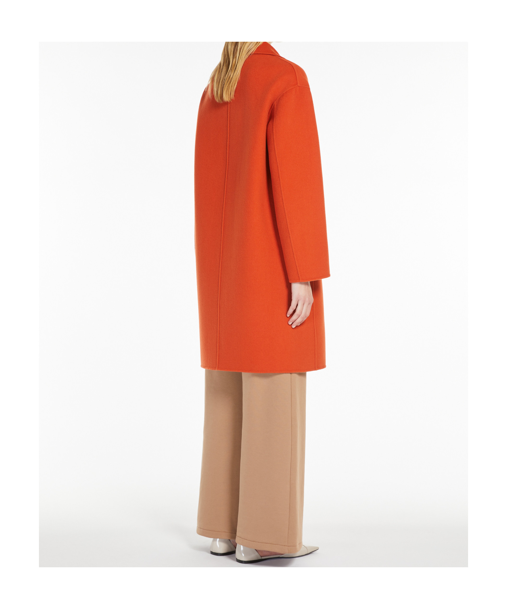 Max Mara Virgin Wool Cocoon Coat In Red