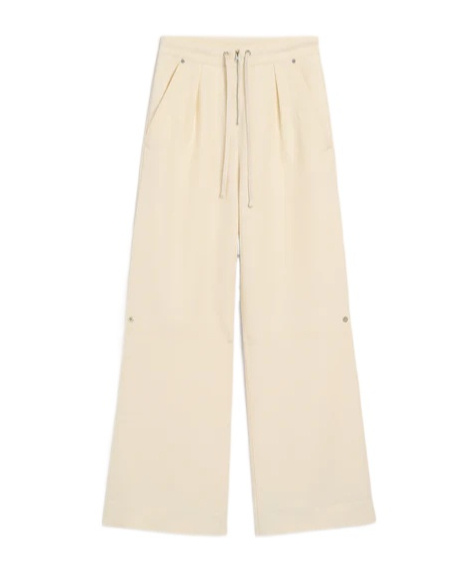 Ami Alexandre Mattiussi White Wool Zipped Trousers In Neutral
