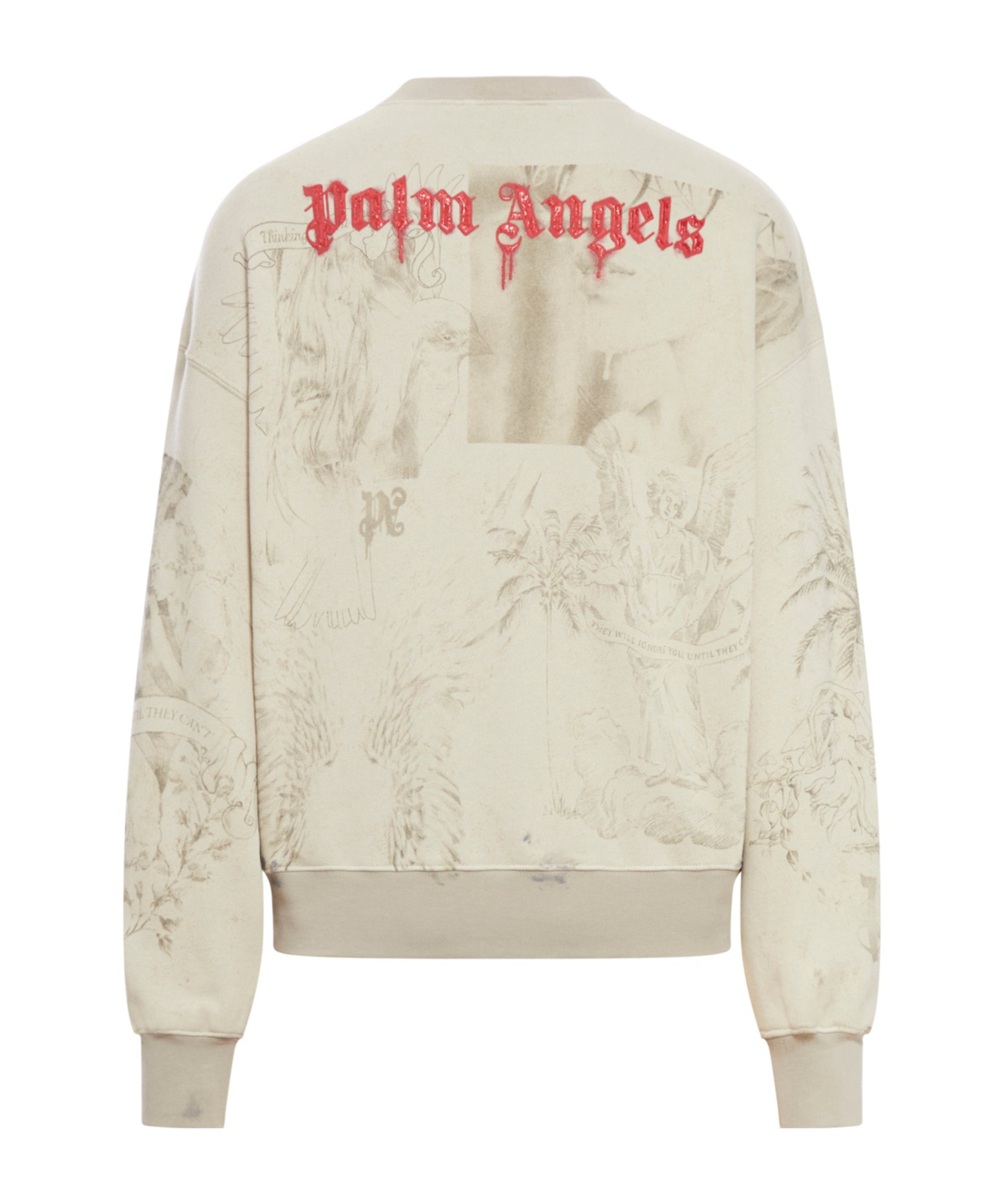 Palm Angels Pencil All Over Sweatshirt In Nude