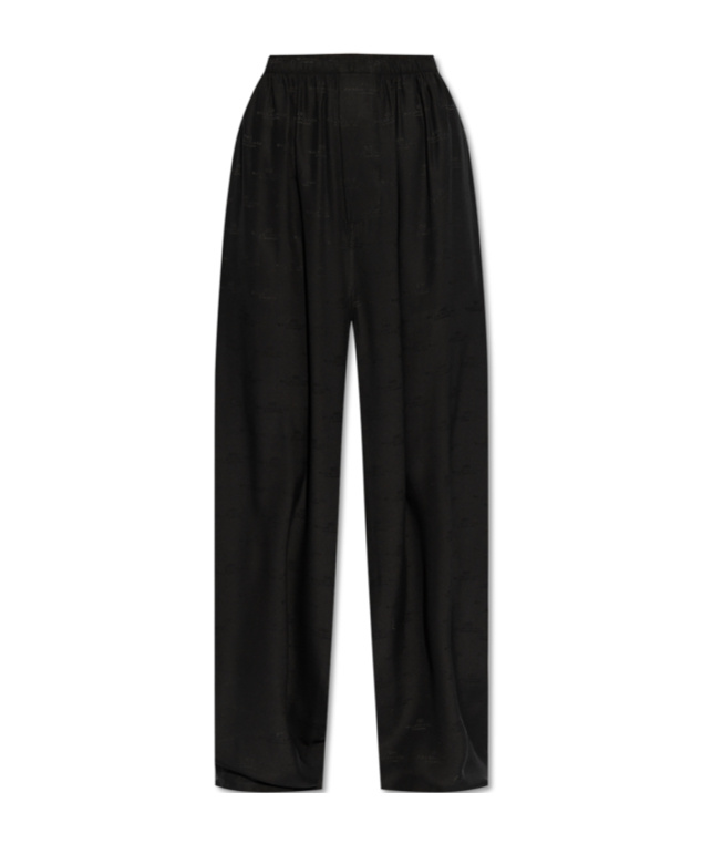 Balenciaga Elastic Waist Casual Pants In Black
