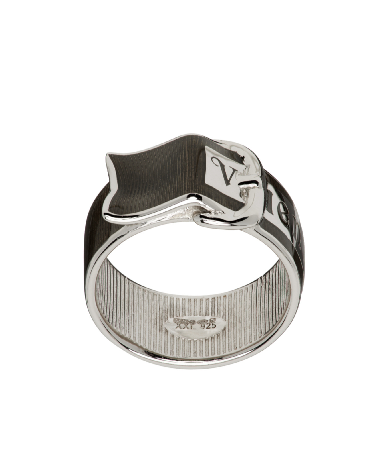 Vivienne Westwood Enamel Belt Ring In Gray
