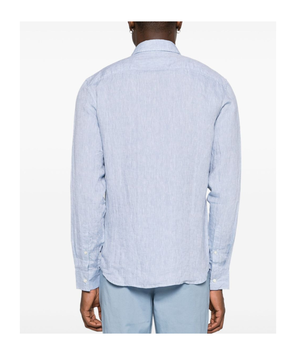Michael Kors Linen Chambray Button-down Collar Shirt In Blue