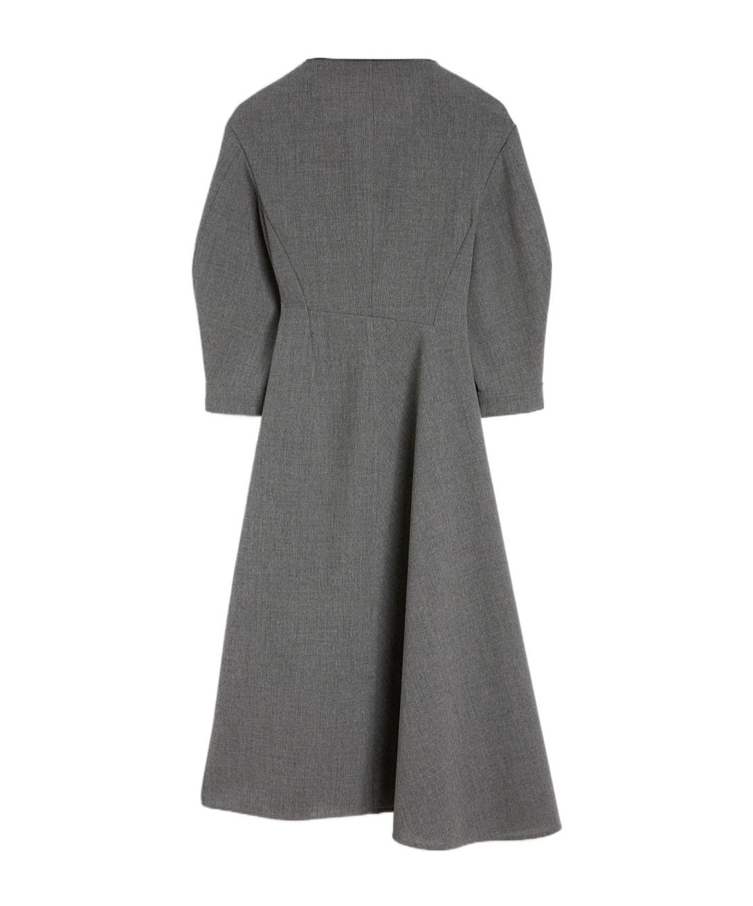 Jil Sander Mid-length Wool Dress With Contrasting Collar In Gray