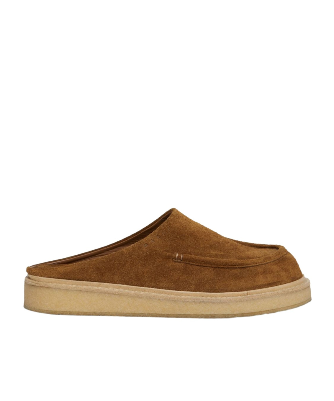 Marni Brown Suede Sabot Slip-on Loafers In Brown