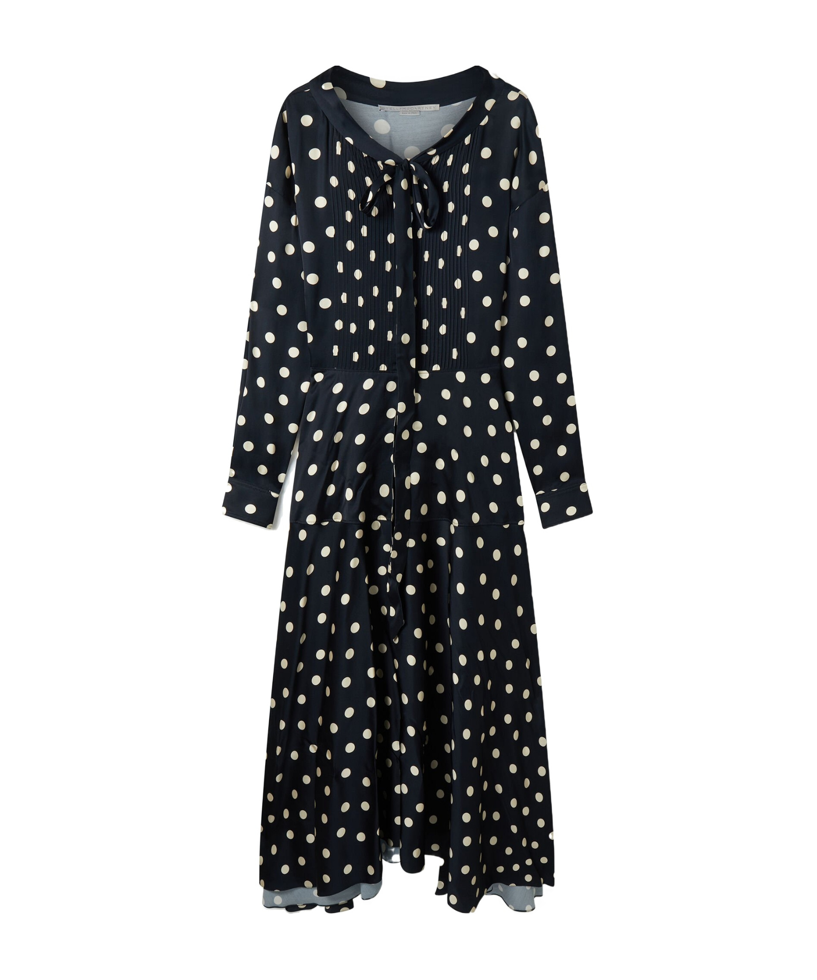 Stella Mccartney Long-sleeve Polka Dot Maxi Dress In Black