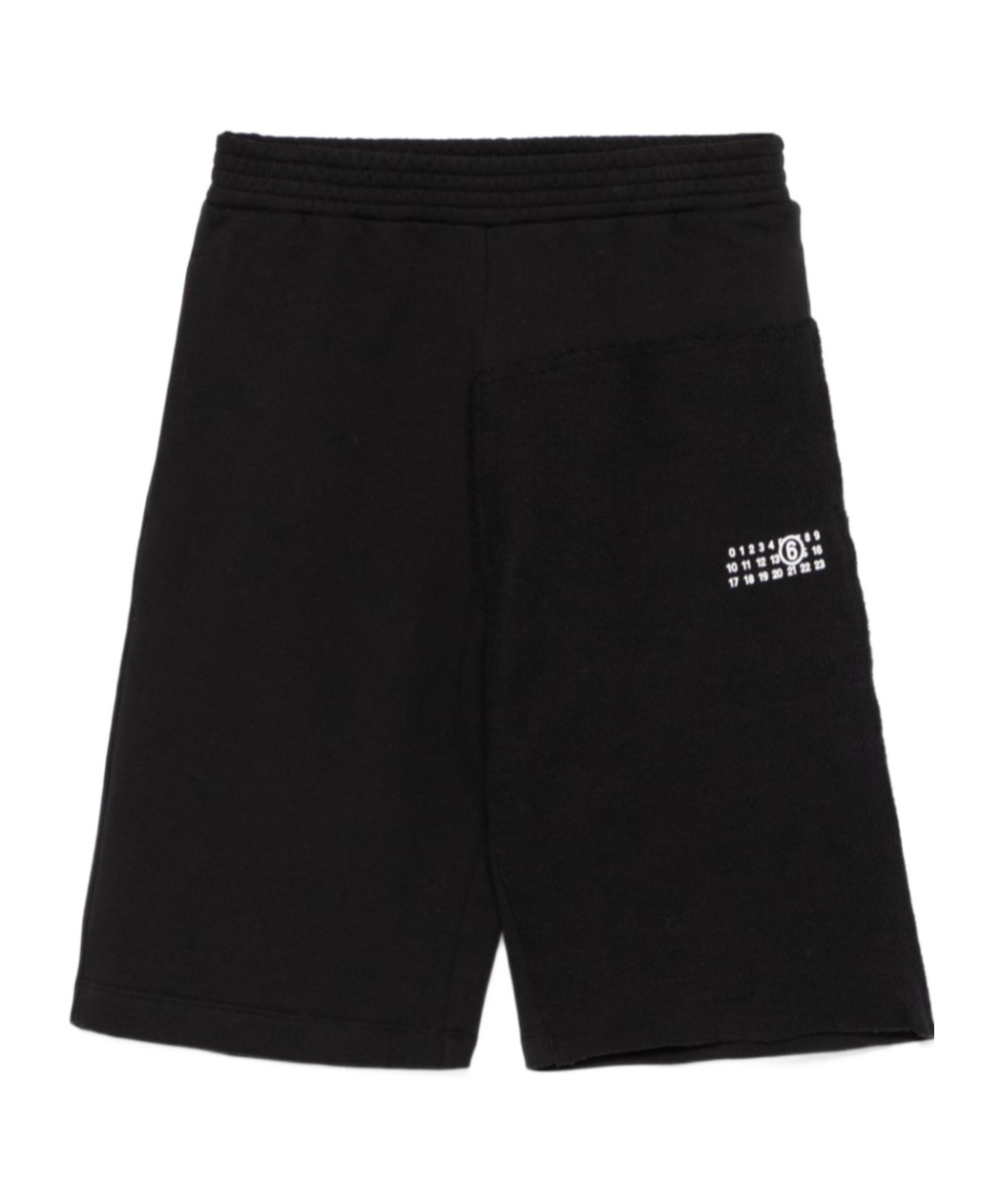 Mm6 Maison Margiela Numbers-motif Shorts In Black