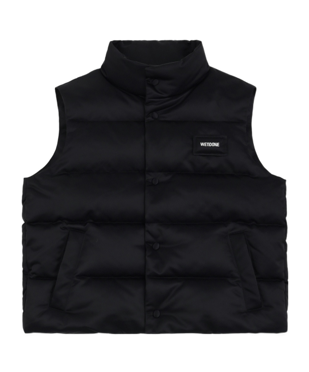 We11 Done Upright Neck Down Vest In Black
