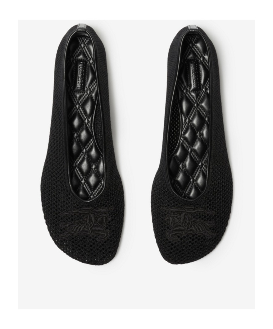 Burberry Mesh Fabric Ballerinas In Black