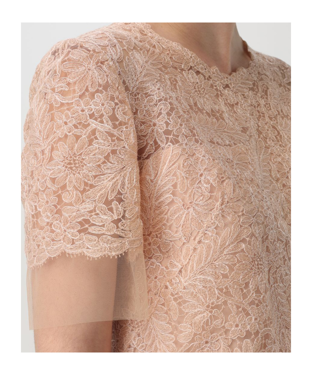 Shop Ermanno Scervino Lace Midi Dress In Nude