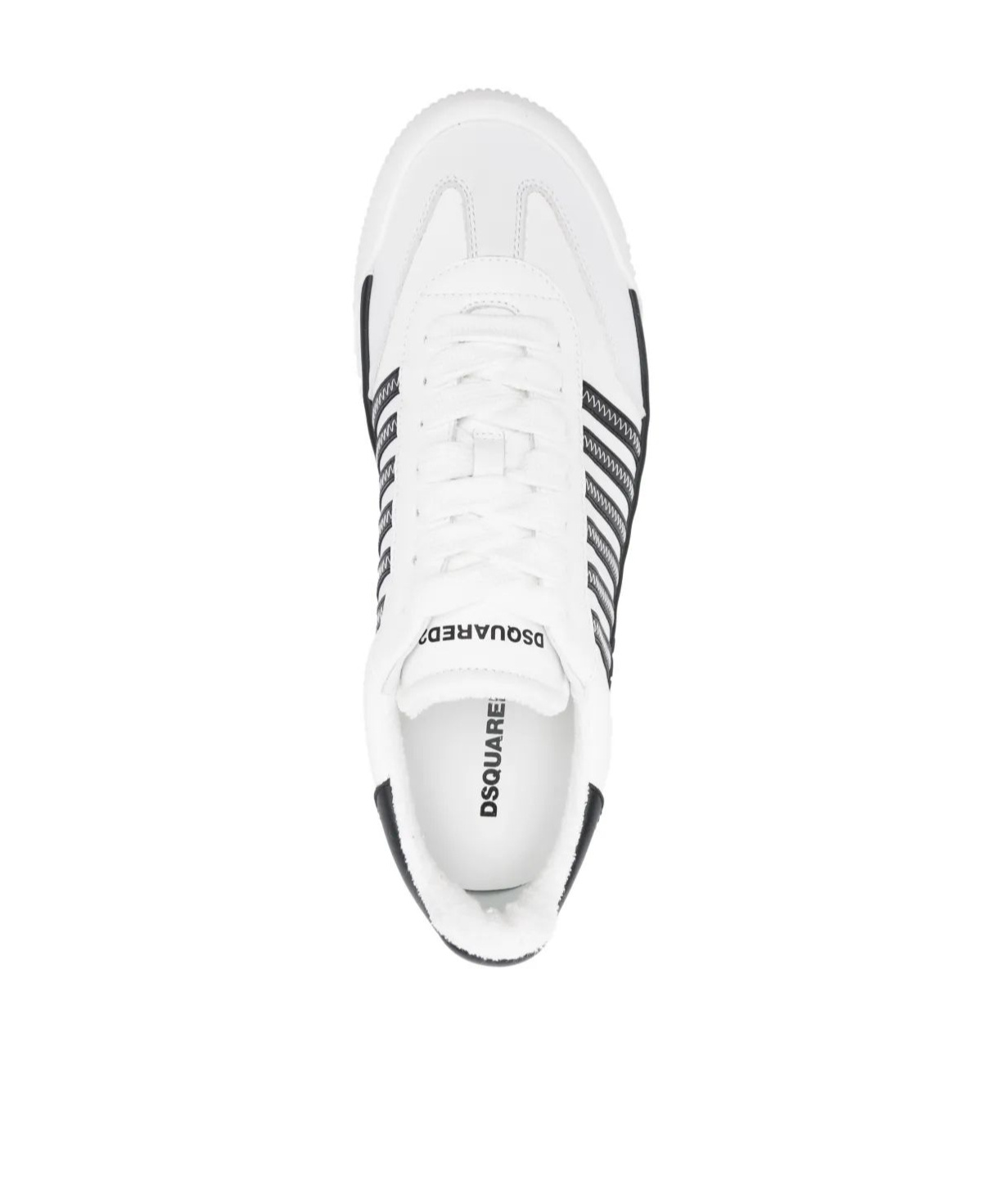 Dsquared2 Blackwhite Black White New Jersey Leather Sneakers In White