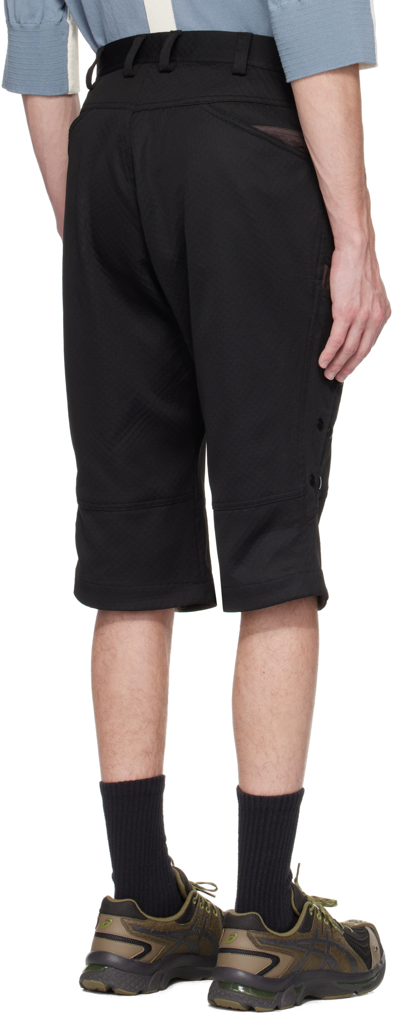 Kiko Kostadinov Inex Snap Shorts In Black/brown