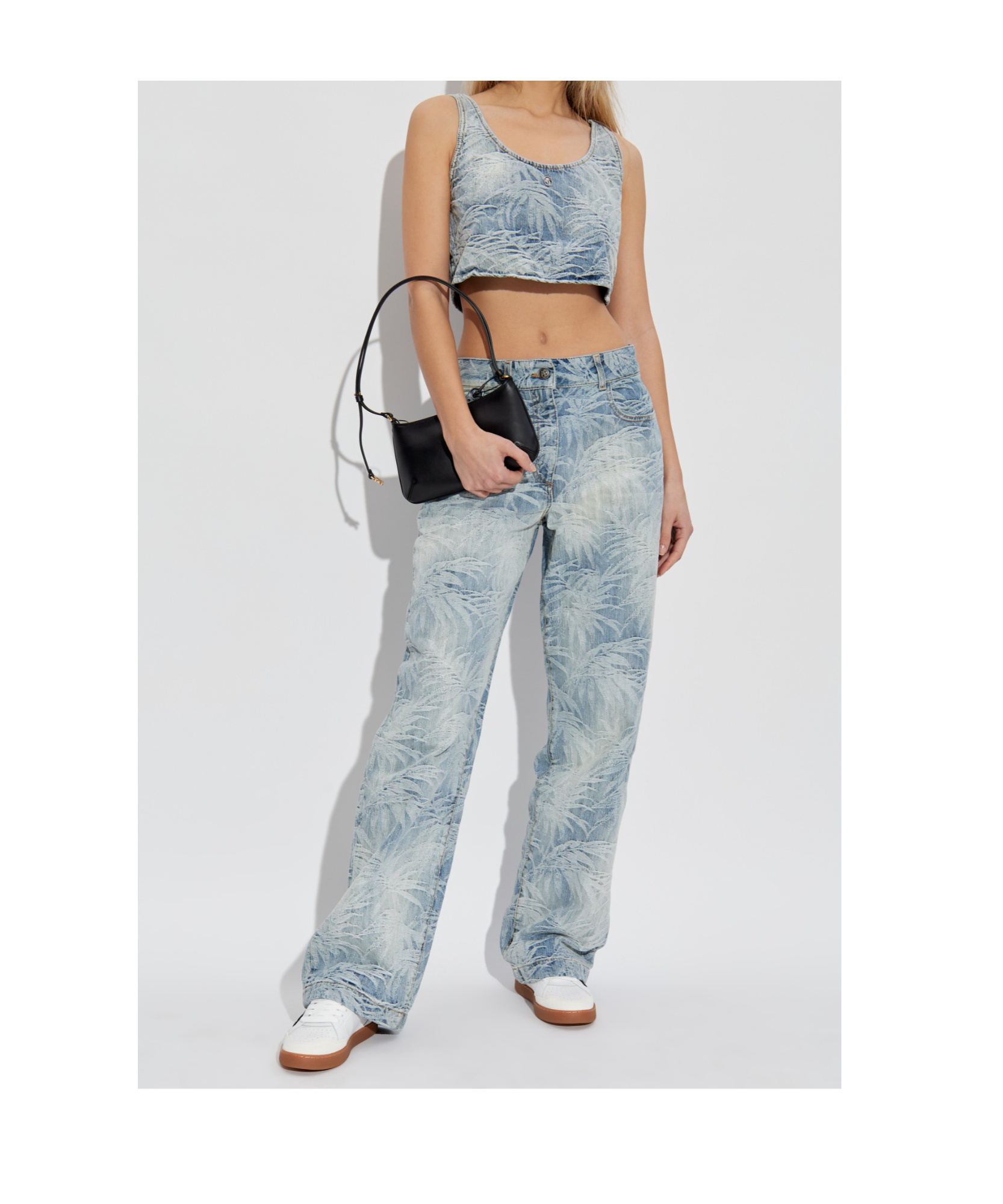 Palm Angels Belt-loop Jeans In Gray