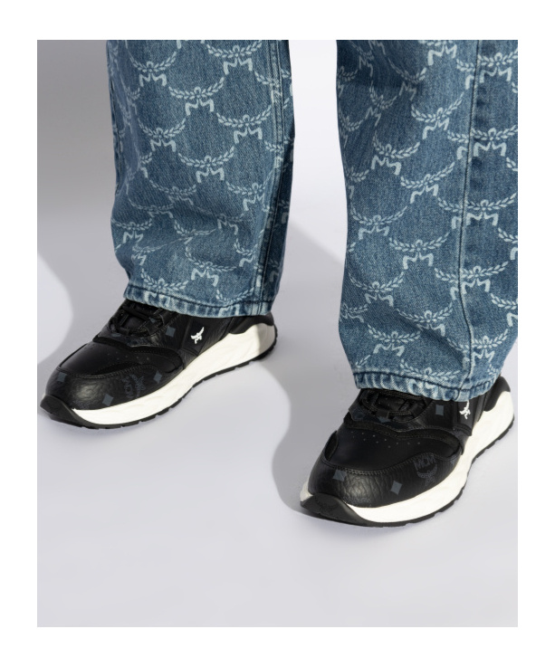 Mcm Skywander Sneakers In Visetos In Black