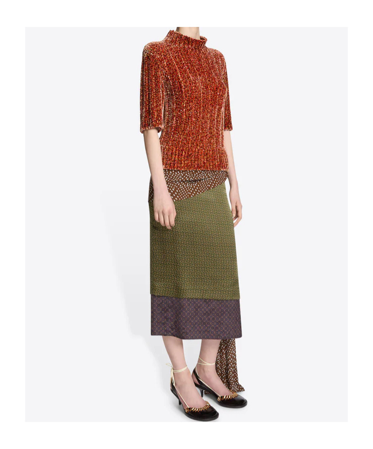 Dries Van Noten Draped Silk-satin Midi Skirt In Multi