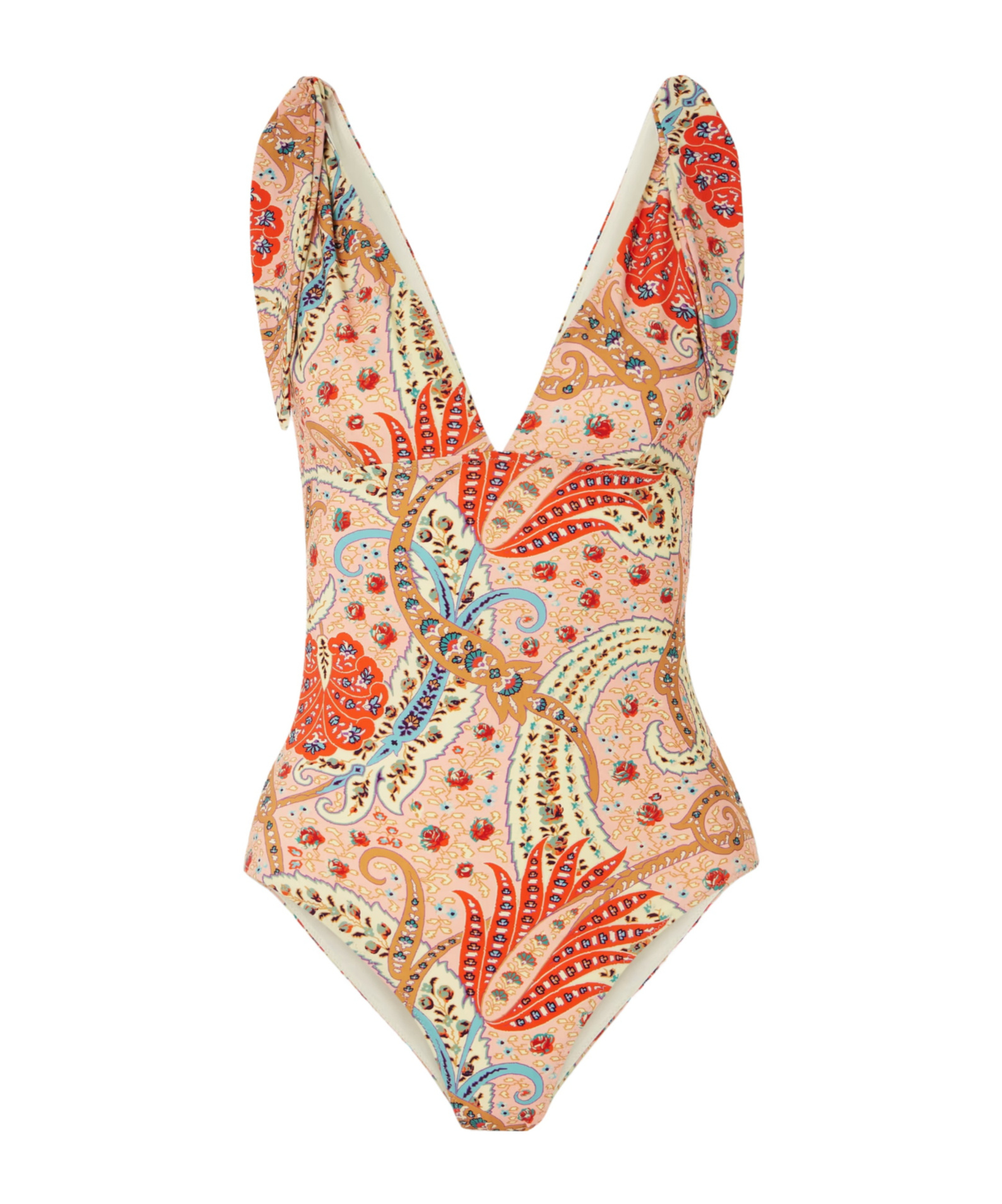 Etro Paisley-print Swimsuit In Orange