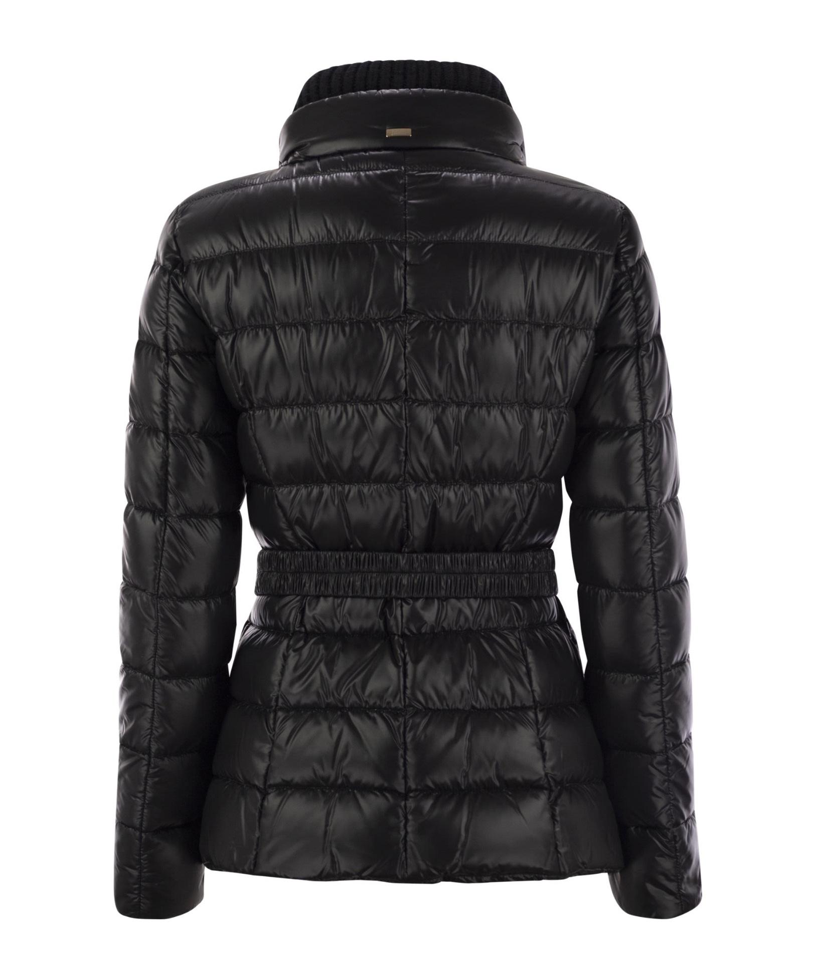 Herno Women Ultralight Nylon Down Jacket With Belt In Black
