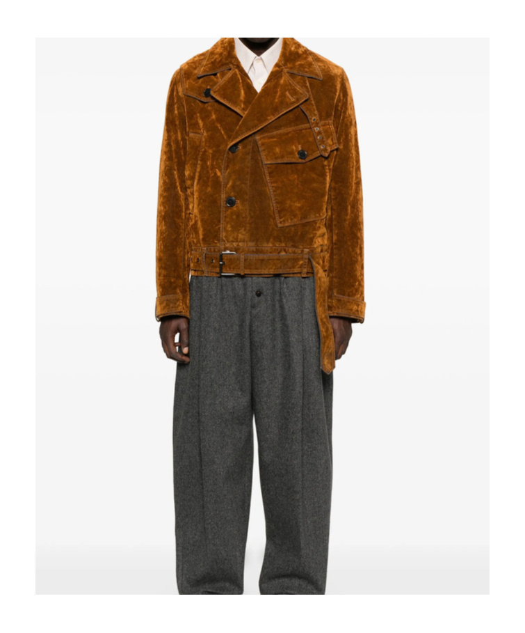 Dries Van Noten Velvet Biker Jacket Puffer Jackets Multicolor In Brown