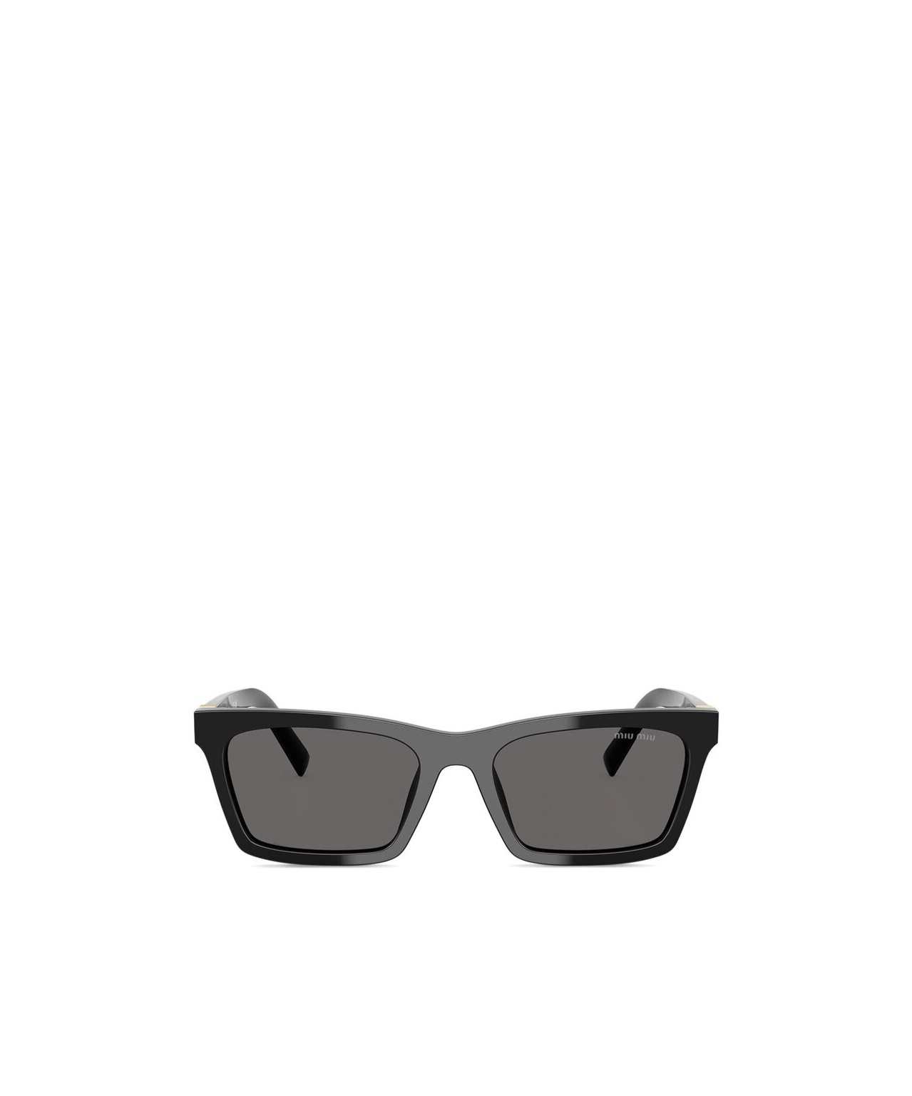 Miu Miu Angular Black Sunglasses With Rectangular Lenses In Gray