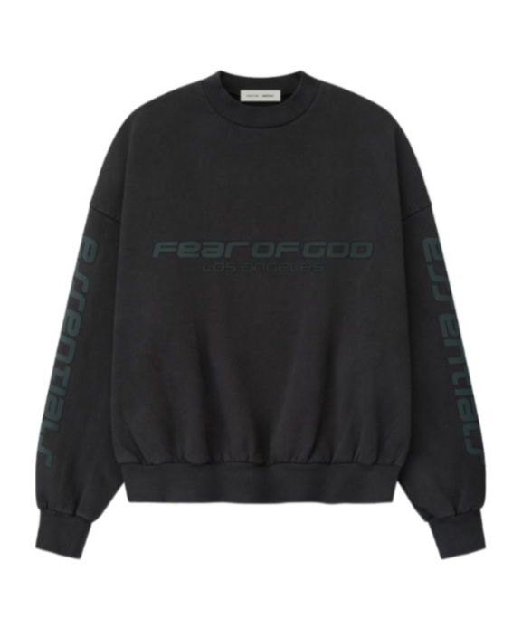 Essentials Heavy Fleece Cropped Relaxed Sweatshirt In Black