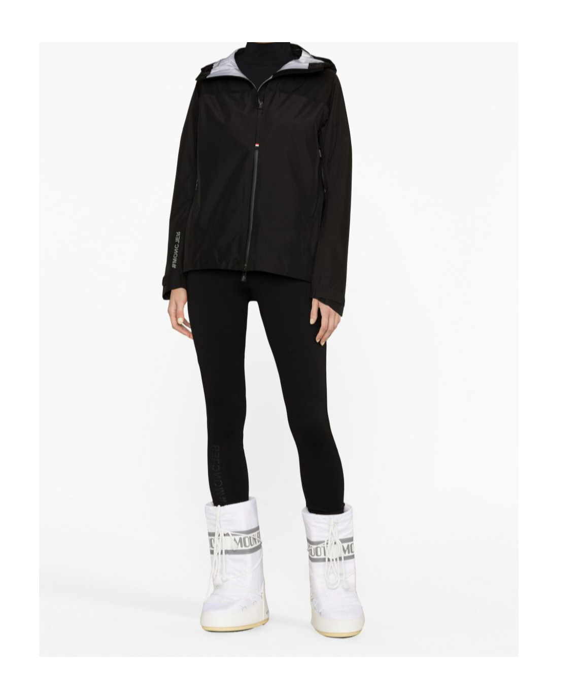 Moncler Technical Jersey Leggings In Black