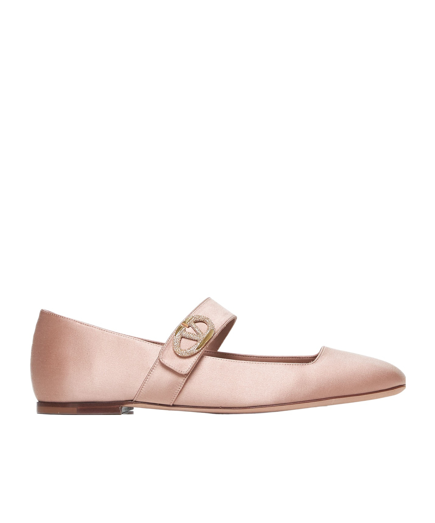 Valentino Garavani Valentino Vlogo Locker Mary-jane Square Toe Ballerina Shoes In Pink