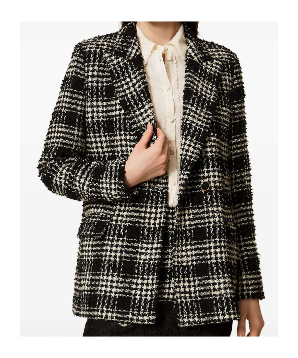 Twinset Longline Blazer Featuring Button Detailing In Black
